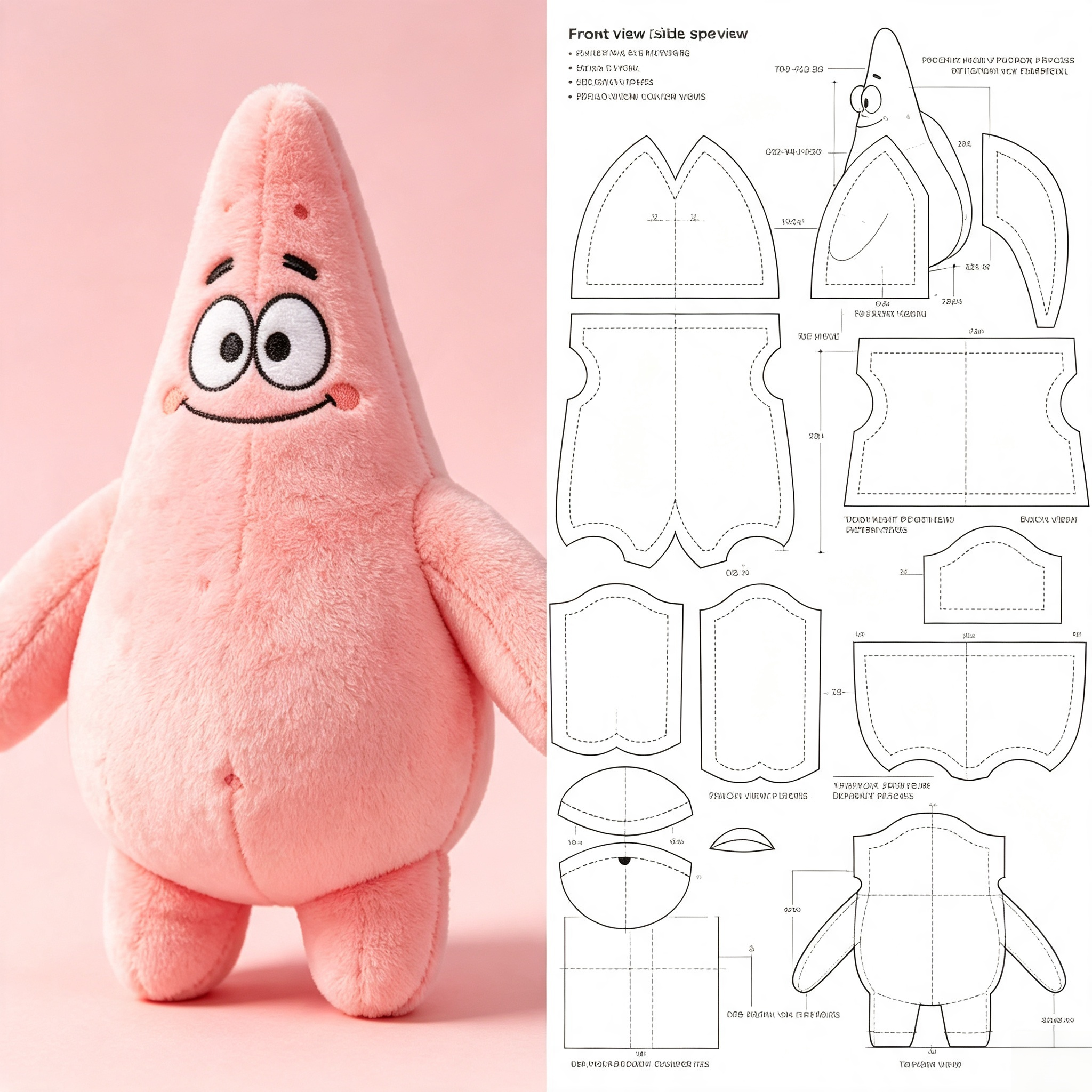 Patrick Star Stuffed Toy, Custom Plush Toy OEM & ODM Production, Patrick Star Character IP