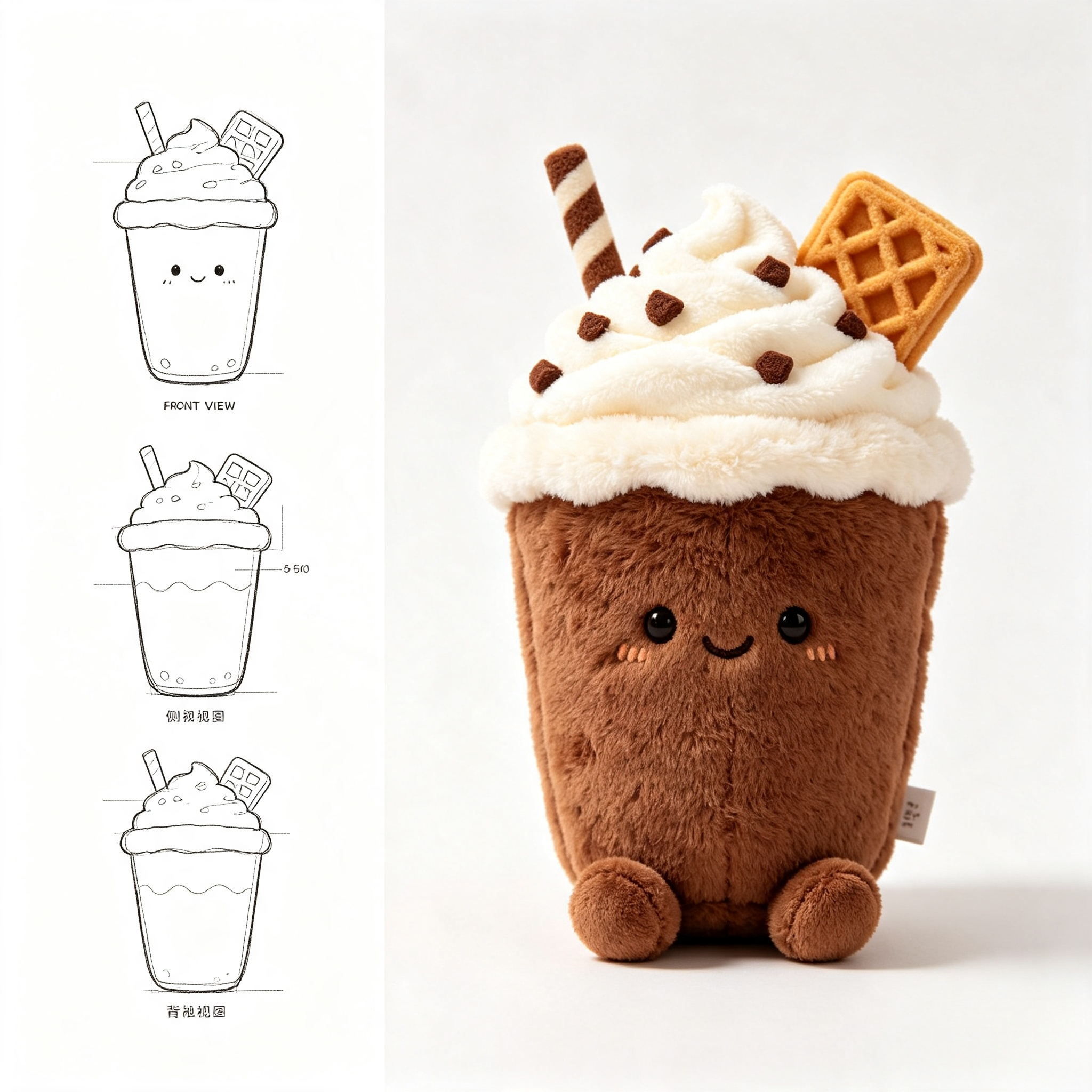 Caramel Milk Tea Plush Toy, OEM & ODM Custom Food Plush Toy Development, Milk Tea IP